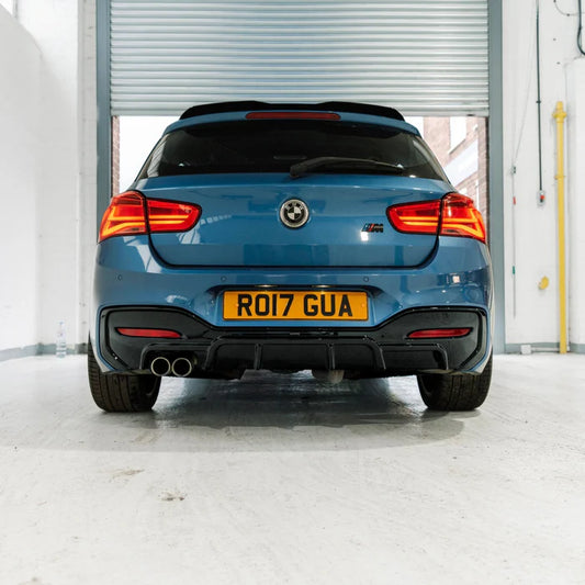 BMW 1 Series M Sport F20 F21 LCI Single Exit (118i 120i 120d 125i) EVO-1 Gloss Black Rear Diffuser by ZAERO (2015-2019) - Reinhart Autohaus