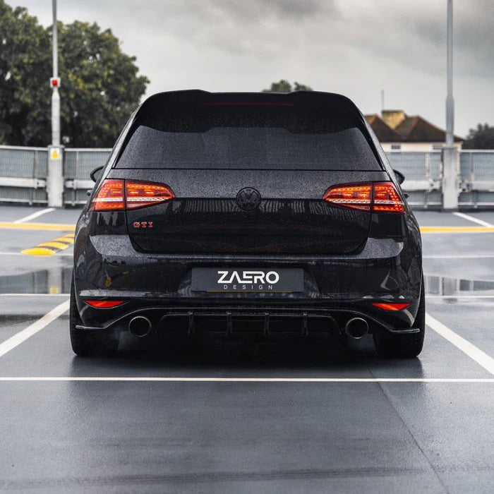 VW Golf GTI Mk7 EVO-1 Gloss Black Rear Diffuser by ZAERO (2013-2017) - Reinhart Autohaus
