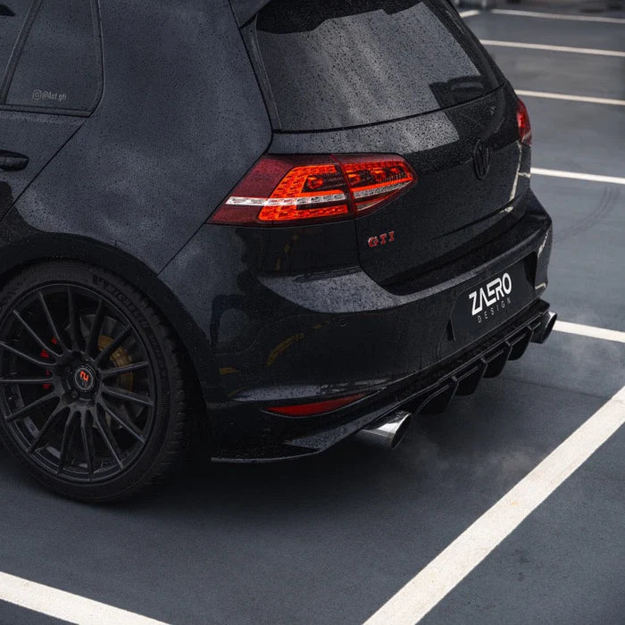 VW Golf GTI Mk7 EVO-1 Gloss Black Rear Diffuser by ZAERO (2013-2017) - Reinhart Autohaus