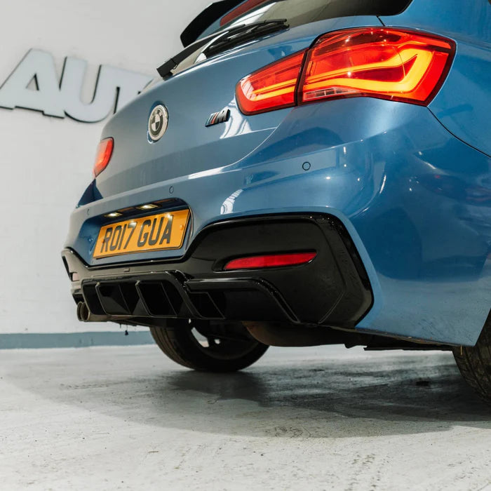 BMW 1 Series M Sport F20 F21 LCI Single Exit (118i 120i 120d 125i) EVO-1 Gloss Black Rear Diffuser by ZAERO (2015-2019) - Reinhart Autohaus