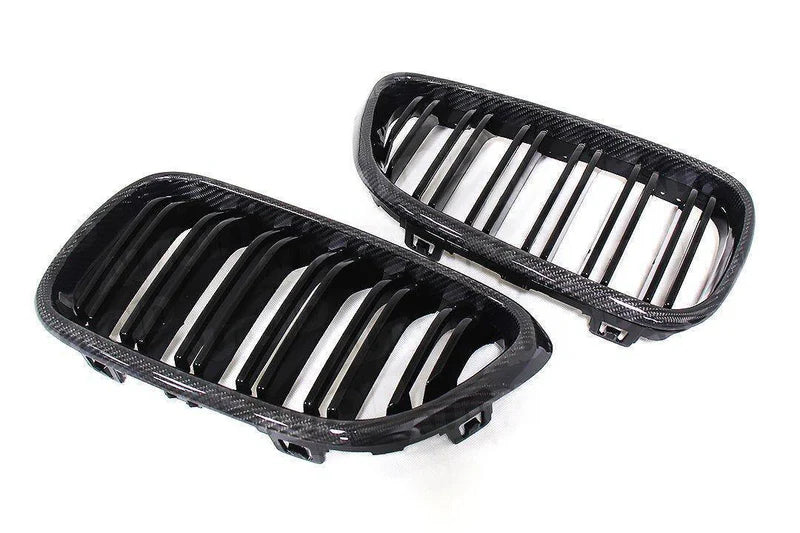 Carbon Fibre Double Slat Kidney Grilles for BMW 2 Series & M2 (2014-2020, F22 F87) - Reinhart Autohaus