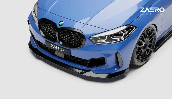 BMW 1 Series M Sport & M135i F40 EVO-1 Gloss Black Front Splitter by ZAERO (2019-2024) - Reinhart Autohaus