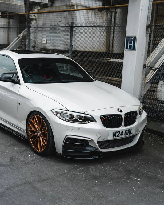 BMW 2 Series, M235i & M240i F22 F23 EVO-1 Gloss Black Front Splitter by ZAERO (2014-2019) - Reinhart Autohaus