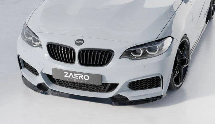 BMW 2 Series, M235i & M240i F22 F23 EVO-1 Gloss Black Front Splitter by ZAERO (2014-2019) - Reinhart Autohaus
