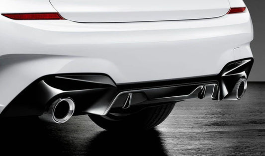 M Performance Gloss Black Rear Diffuser Trim for BMW 3 Series (2018+, G20 G21) - Reinhart Autohaus