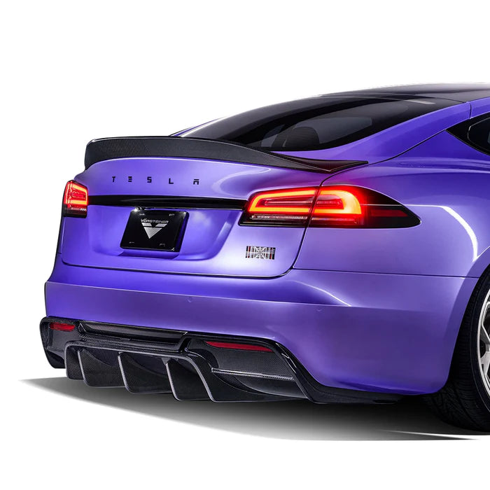 Tesla Model S Plaid VRS Aero Rear Diffuser Carbon Fiber by Vorsteiner - Reinhart Autohaus
