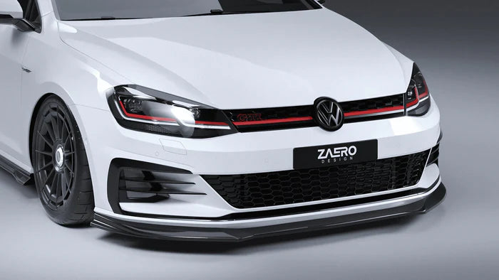 VW Golf GTI & Golf GTD Mk7.5 EVO-1 Gloss Black Front Splitter by ZAERO (2017-2020) - Reinhart Autohaus