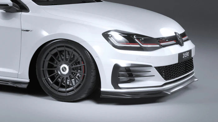 VW Golf GTI & Golf GTD Mk7.5 EVO-1 Gloss Black Front Splitter by ZAERO (2017-2020) - Reinhart Autohaus