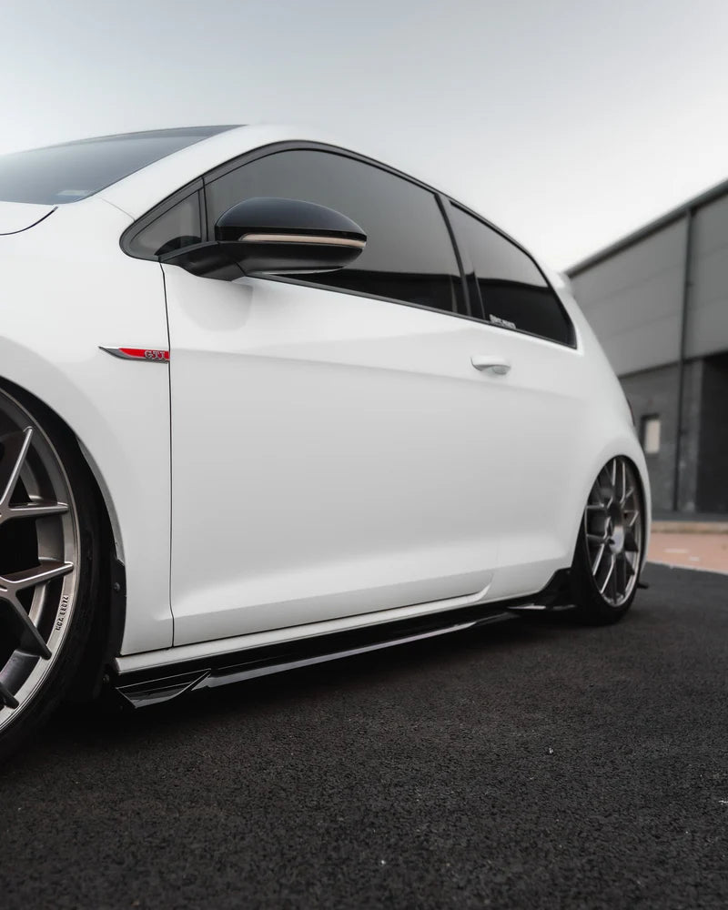 VW Golf, Golf GTI & Golf R Mk7 / Mk7.5 EVO-1 Gloss Black Side Skirts by ZAERO (2014-2020) - Reinhart Autohaus