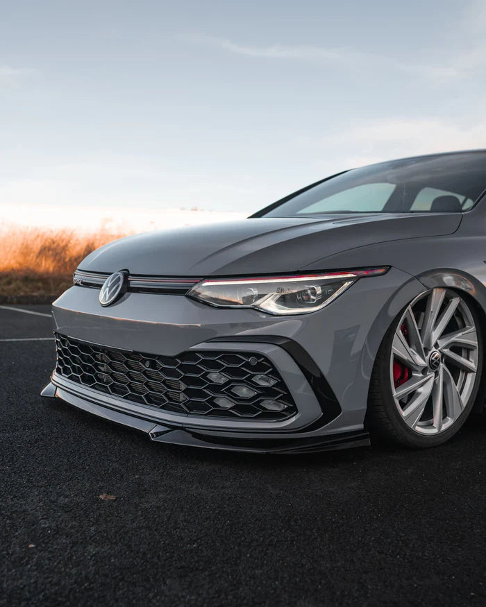 VW Golf R-Line & Golf GTI Mk8 EVO-1 Gloss Black Front Splitter by ZAERO (2020+) - Reinhart Autohaus