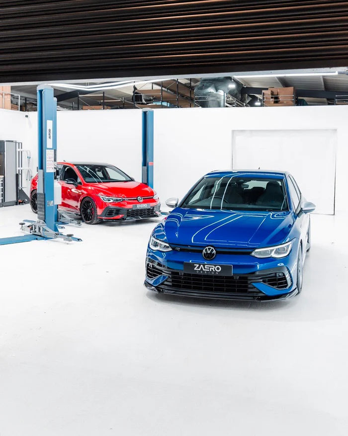 VW Golf R Mk8 EVO-1 Gloss Black Front Splitter by ZAERO (2020-2024) - Reinhart Autohaus