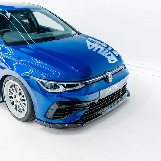 VW Golf R Mk8 EVO-1 Gloss Black Front Splitter by ZAERO (2020-2024) - Reinhart Autohaus