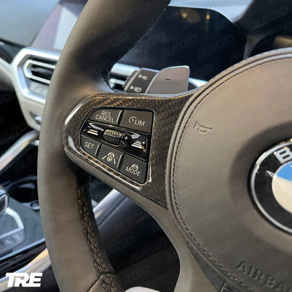 TRE Pre-Preg Carbon Fibre Steering Wheel Trim for BMW M Sport (2018-2024, F40 F44 G20 G21 G42 G30) - Reinhart Autohaus