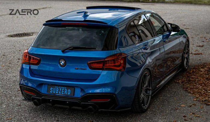 BMW 1 Series, M135i & M140i F20 F21 LCI EVO-1 Gloss Black Diffuser Side Spat Flap Extensions by ZAERO (2015-2019) - Reinhart Autohaus