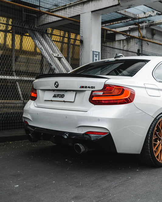 BMW 2 Series M235i & M240i F22 F23 EVO-1 Gloss Black Rear Diffuser by ZAERO (2014-2019) - Reinhart Autohaus
