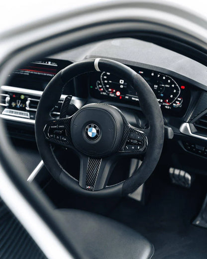 TRE Pre-Preg Carbon Fibre Steering Wheel Trim for BMW M Sport (2018-2024, F40 F44 G20 G21 G42 G30) - Reinhart Autohaus