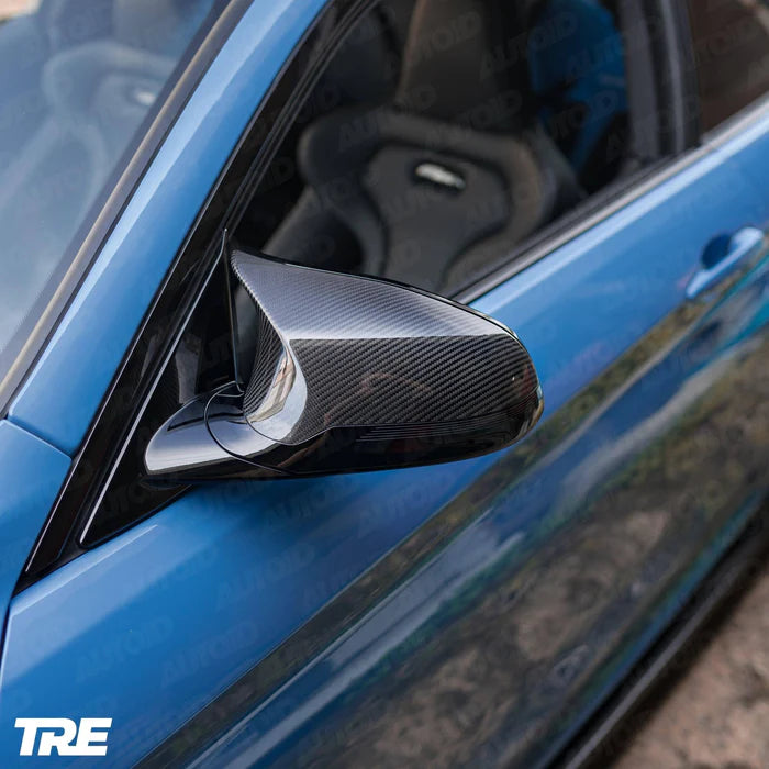 TRE Pre-preg Carbon Fibre Wing Mirror Covers for BMW M2 Competition, M3 & M4 (2014-2021, F87 F80 F82) - Reinhart Autohaus