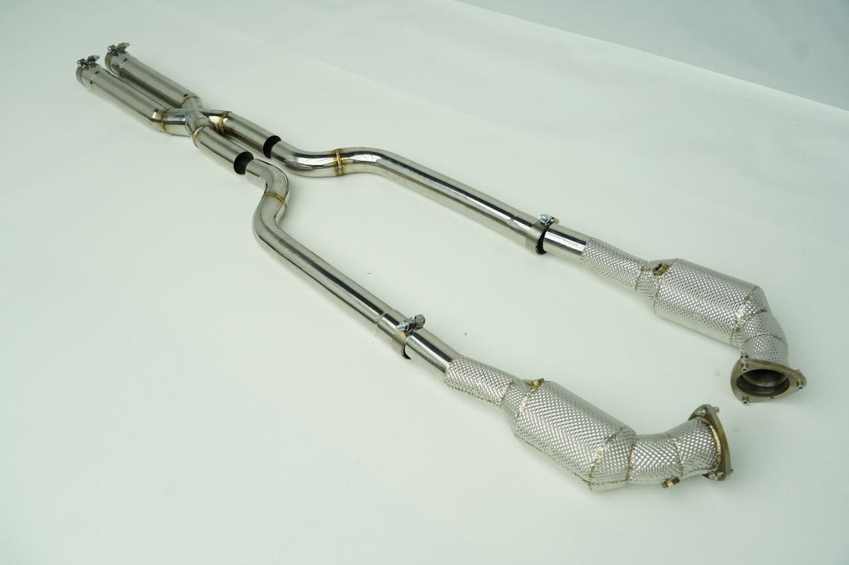 Maserati Quattroporte SS304 Heated Downpipes + X-Pipe Combo - Reinhart Autohaus