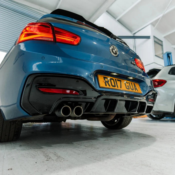 BMW 1 Series M Sport F20 F21 LCI Single Exit (118i 120i 120d 125i) EVO-1 Gloss Black Rear Diffuser by ZAERO (2015-2019) - Reinhart Autohaus