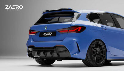 BMW 1 Series M Sport F40 Single Exit (116i 116d 118i 118d) EVO-1 Gloss Black Rear Diffuser by ZAERO (2019-2024) - Reinhart Autohaus