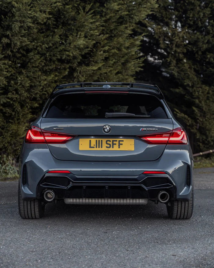 BMW M135i & 1 Series Dual Exit (128ti, 120d, 120i) F40 EVO-1 Gloss Black Rear Diffuser by ZAERO (2019-2024) - Reinhart Autohaus