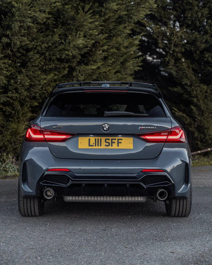 BMW M135i & 1 Series Dual Exit (128ti, 120d, 120i) F40 EVO-1 Gloss Black Rear Diffuser by ZAERO (2019-2024) - Reinhart Autohaus