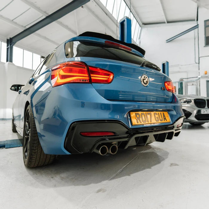 BMW 1 Series M Sport F20 F21 LCI Single Exit (118i 120i 120d 125i) EVO-1 Gloss Black Rear Diffuser by ZAERO (2015-2019) - Reinhart Autohaus