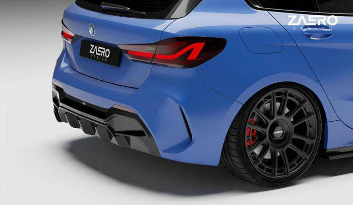 BMW 1 Series M Sport F40 Single Exit (116i 116d 118i 118d) EVO-1 Gloss Black Rear Diffuser by ZAERO (2019-2024) - Reinhart Autohaus