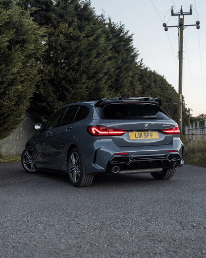 BMW M135i & 1 Series Dual Exit (128ti, 120d, 120i) F40 EVO-1 Gloss Black Rear Diffuser by ZAERO (2019-2024) - Reinhart Autohaus