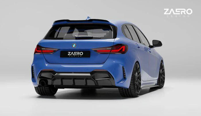 BMW 1 Series M Sport F40 Single Exit (116i 116d 118i 118d) EVO-1 Gloss Black Rear Diffuser by ZAERO (2019-2024) - Reinhart Autohaus