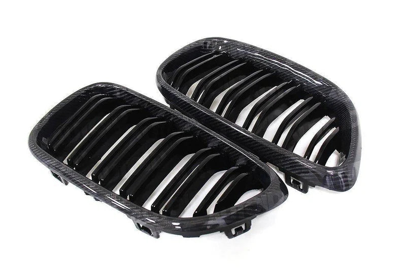 Carbon Fibre Double Slat Kidney Grilles for BMW 2 Series & M2 (2014-2020, F22 F87) - Reinhart Autohaus