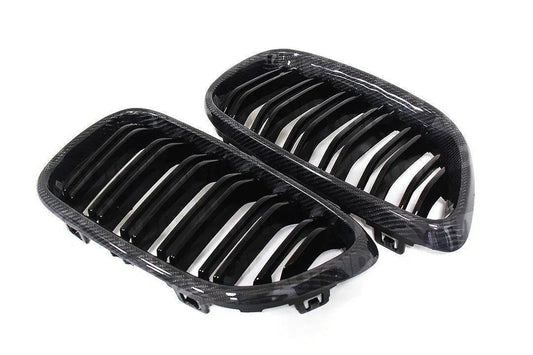 Carbon Fibre Double Slat Kidney Grilles for BMW 2 Series & M2 (2014-2020, F22 F87) - Reinhart Autohaus