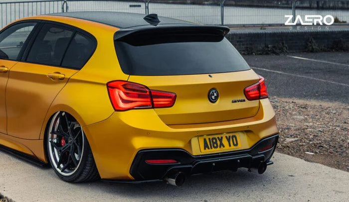 BMW 1 Series, M135i & M140i F20 F21 LCI EVO-1 Gloss Black Diffuser Side Spat Flap Extensions by ZAERO (2015-2019) - Reinhart Autohaus