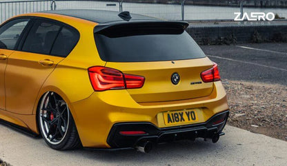 BMW 1 Series, M135i & M140i F20 F21 LCI EVO-1 Gloss Black Diffuser Side Spat Flap Extensions by ZAERO (2015-2019) - Reinhart Autohaus