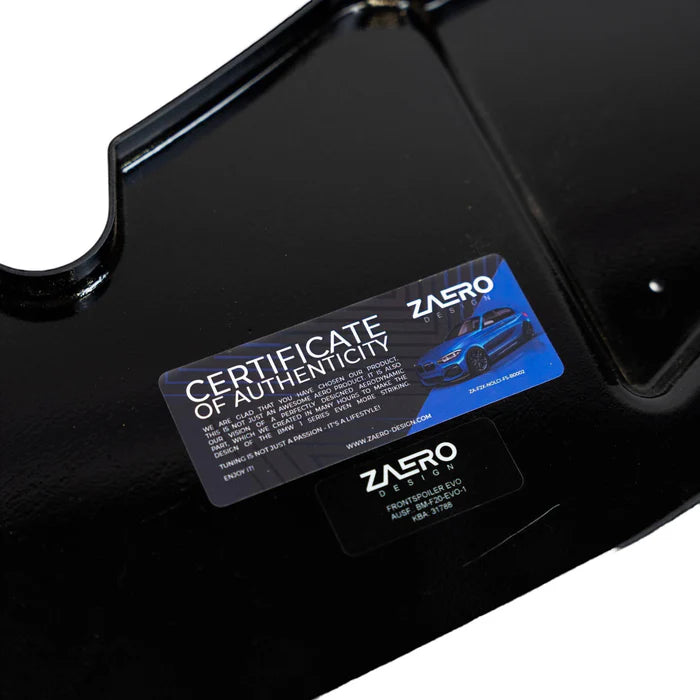 BMW 1 Series F20 Pre-LCI EVO-1 Gloss Black Front Splitter by ZAERO (2011-2015) - Reinhart Autohaus