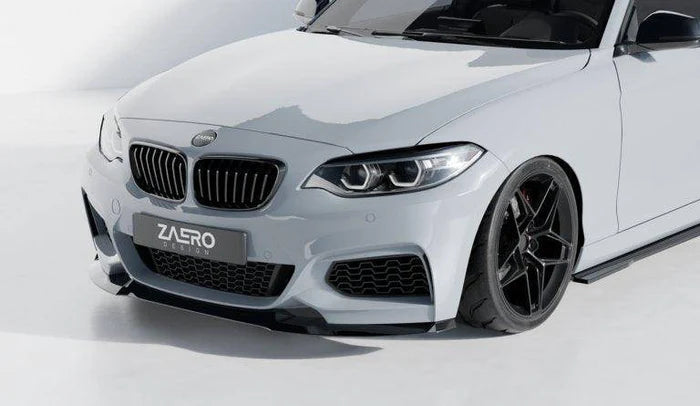 BMW 2 Series, M235i & M240i F22 F23 EVO-1 Gloss Black Front Splitter by ZAERO (2014-2019) - Reinhart Autohaus