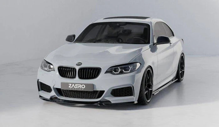 BMW 2 Series, M235i & M240i F22 F23 EVO-1 Gloss Black Front Splitter by ZAERO (2014-2019) - Reinhart Autohaus