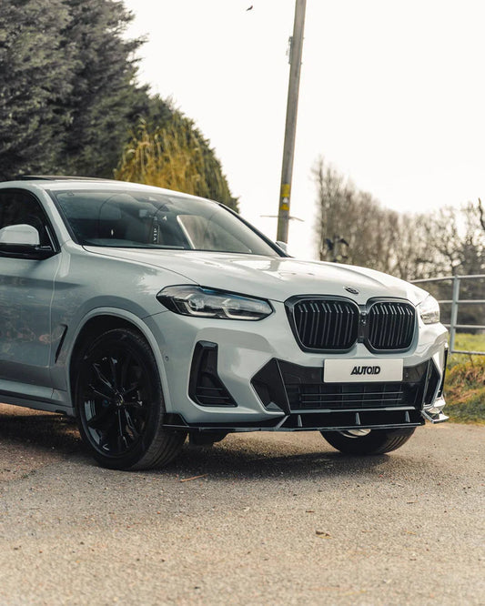 BMW iX3, X3 LCI G01 & X4 LCI G02 Gloss Black Competition Front Splitter (2021+) - Reinhart Autohaus