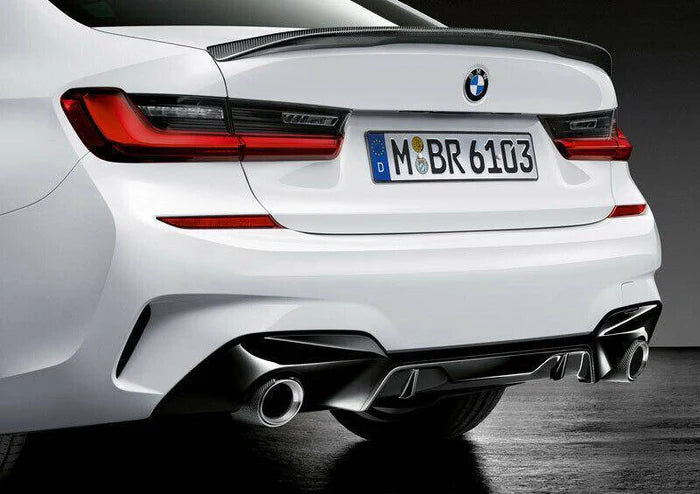 M Performance Gloss Black Rear Diffuser Trim for BMW 3 Series (2018+, G20 G21) - Reinhart Autohaus
