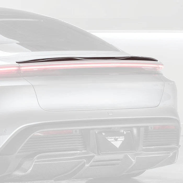 Porsche Taycan Turbo & Turbo S Carbon Fibre Decklid Rear Spoiler by Vorsteiner (2021+) - Reinhart Autohaus