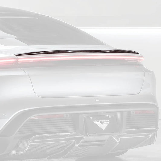 Porsche Taycan Turbo & Turbo S Carbon Fibre Decklid Rear Spoiler by Vorsteiner (2021+) - Reinhart Autohaus