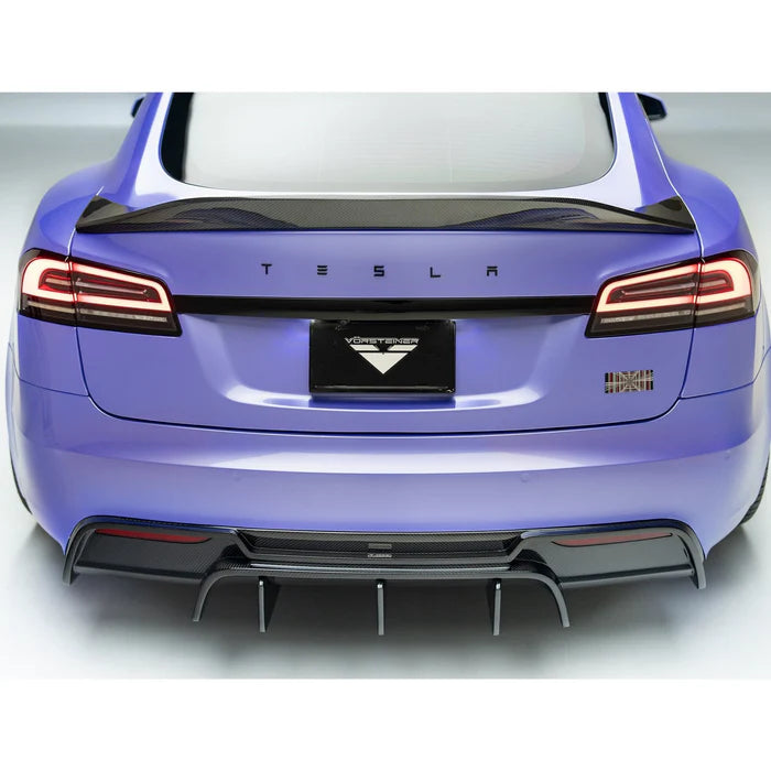 Tesla Model S Plaid VRS Aero Rear Diffuser Carbon Fiber by Vorsteiner - Reinhart Autohaus