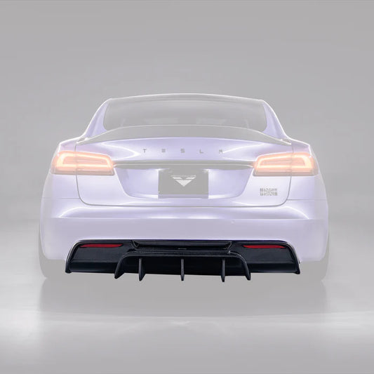Tesla Model S Plaid VRS Aero Rear Diffuser Carbon Fiber by Vorsteiner - Reinhart Autohaus