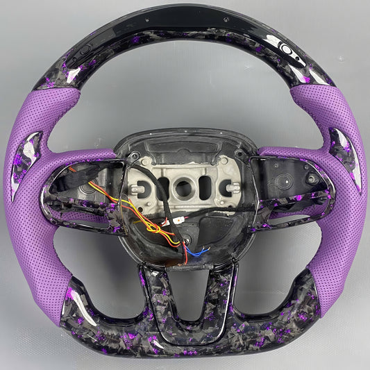 Custom Carbon Fibre LED Steering Wheel Dodge SRT Hellcat / Demon / Redeye + More - Steering Wheel