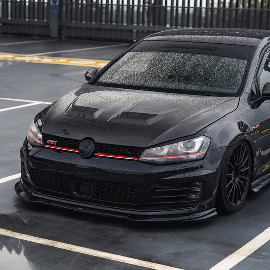 VW Golf GTI & Golf GTD Mk7 EVO-1 Gloss Black Front Splitter by ZAERO (2013-2017) - Reinhart Autohaus