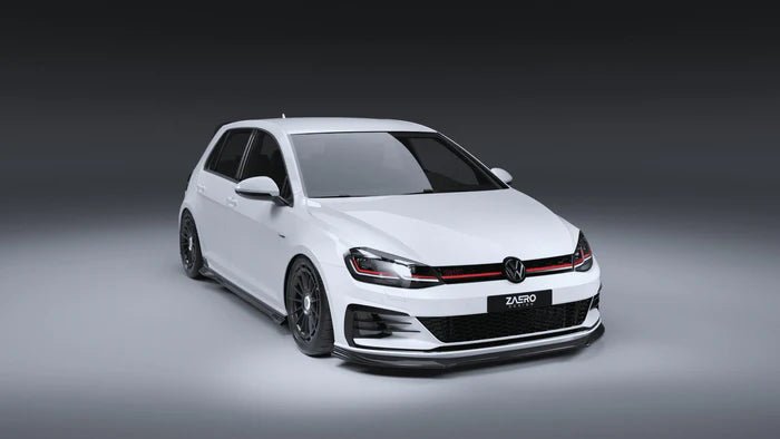 VW Golf GTI & Golf GTD Mk7.5 EVO-1 Gloss Black Front Splitter by ZAERO (2017-2020) - Reinhart Autohaus
