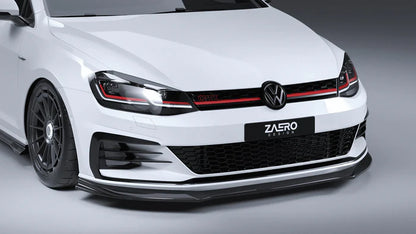 VW Golf GTI & Golf GTD Mk7.5 EVO-1 Gloss Black Front Splitter by ZAERO (2017-2020) - Reinhart Autohaus