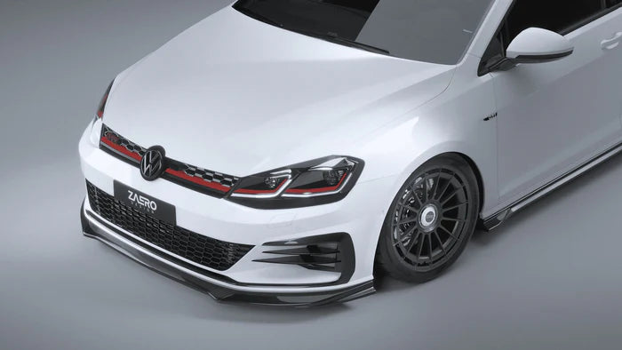 VW Golf GTI & Golf GTD Mk7.5 EVO-1 Gloss Black Front Splitter by ZAERO (2017-2020) - Reinhart Autohaus
