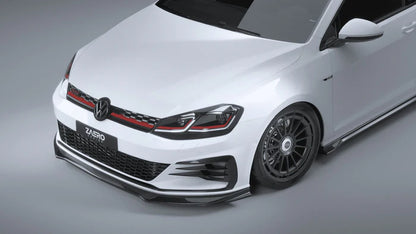 VW Golf GTI & Golf GTD Mk7.5 EVO-1 Gloss Black Front Splitter by ZAERO (2017-2020) - Reinhart Autohaus