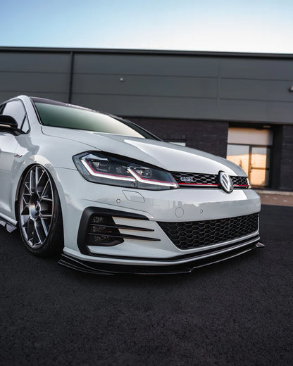 VW Golf GTI & Golf GTD Mk7.5 EVO-1 Gloss Black Front Splitter by ZAERO (2017-2020) - Reinhart Autohaus